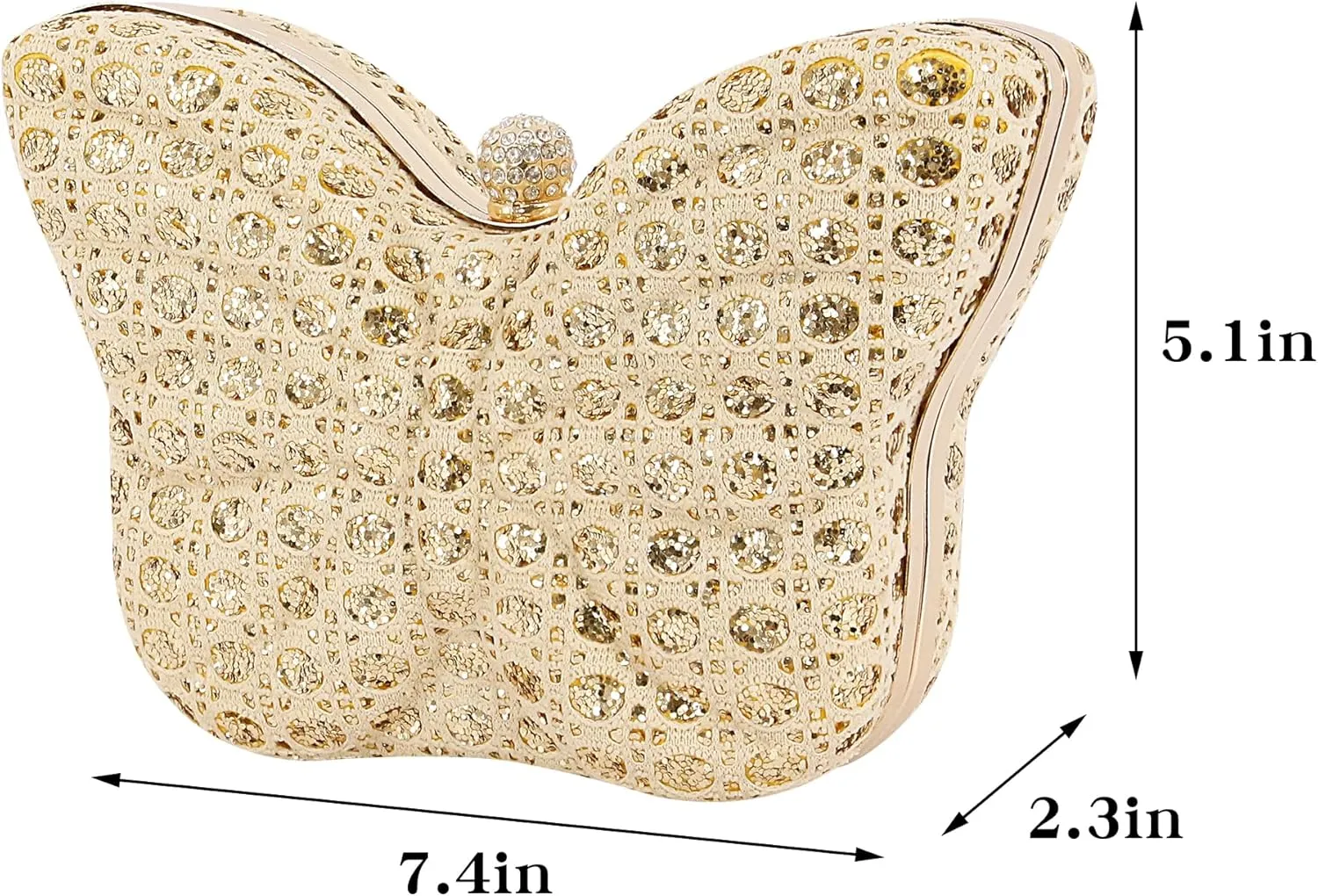 Women Elegant Butterfly Clutches Glitter Evening Bag Shoulder Bag Party Wedding Cocktail Prom Handbags