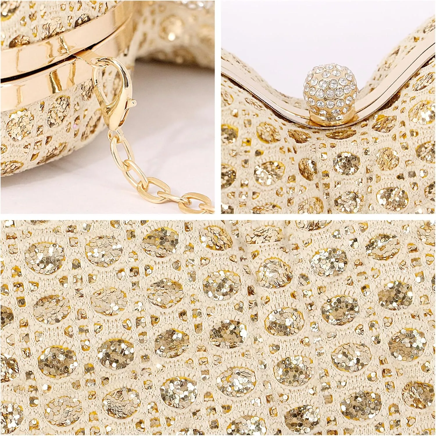 Women Elegant Butterfly Clutches Glitter Evening Bag Shoulder Bag Party Wedding Cocktail Prom Handbags