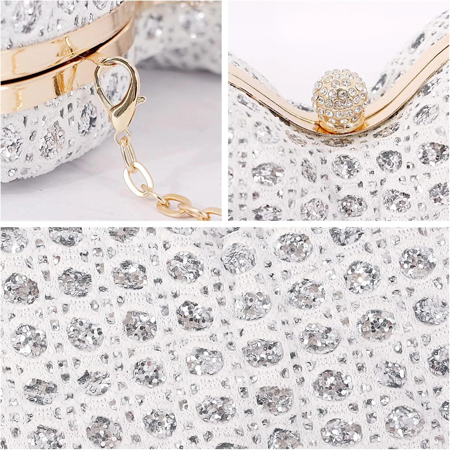 Women Elegant Butterfly Clutches Glitter Evening Bag Shoulder Bag Party Wedding Cocktail Prom Handbags