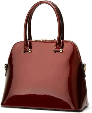 Women Handbag Patent Leather Top Handle Purse Glossy Shoulder Bag Party Satchels