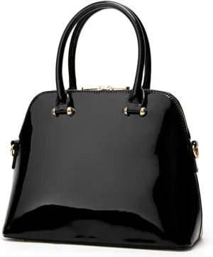 Women Handbag Patent Leather Top Handle Purse Glossy Shoulder Bag Party Satchels
