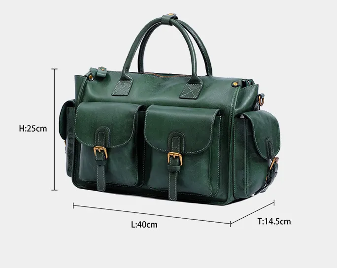 Women Handmade Leather Large Storage Duffle Bags J8785