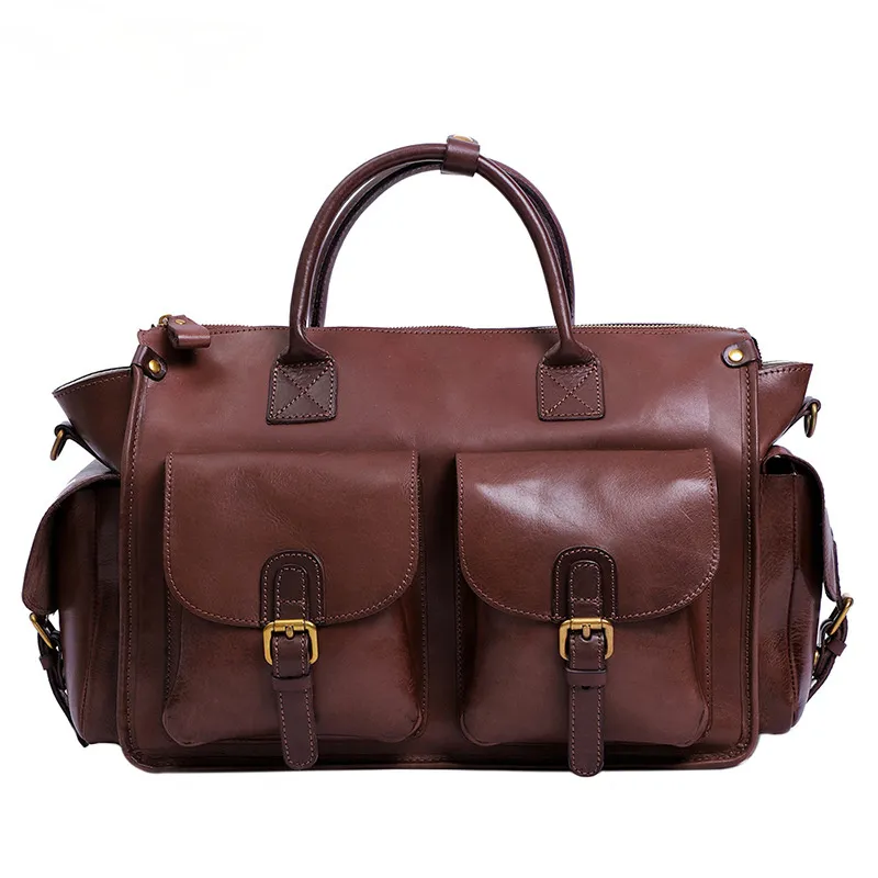 Women Handmade Leather Large Storage Duffle Bags J8785