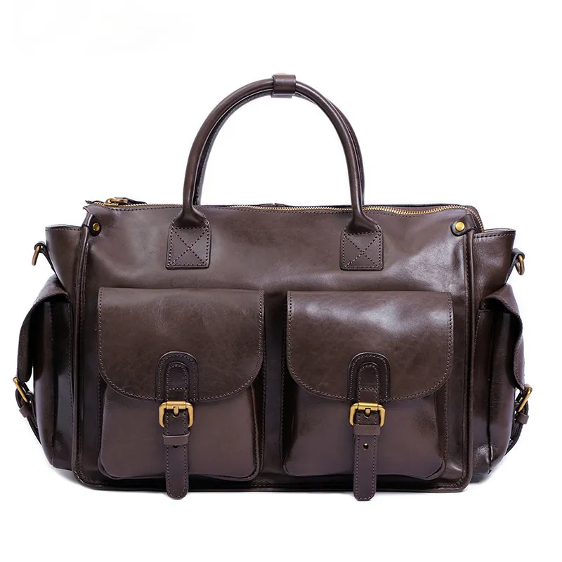 Women Handmade Leather Large Storage Duffle Bags J8785