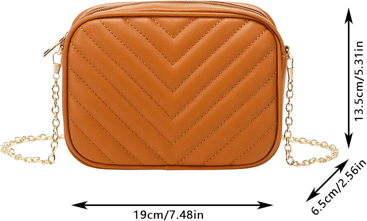 Women Messenger Bag Fashion Simple Trend Chain Shoulder Bag Purse Practical Messenger Bags Hooks (Coffee, One Size)