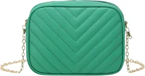 Women Messenger Bag Fashion Simple Trend Chain Shoulder Bag Purse Practical Messenger Bags Hooks (Green, One Size)