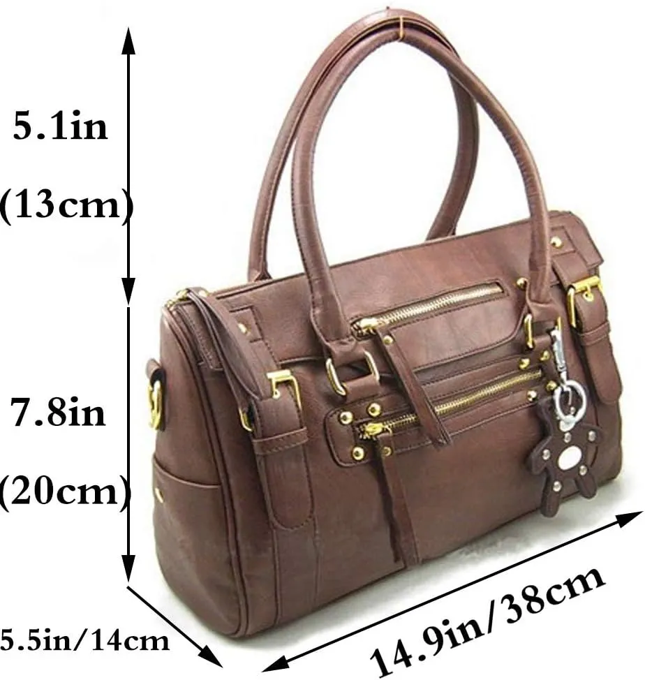 Women Retro Handbags and Purses PU Top-handle Shoulder Bag Totes Satchels