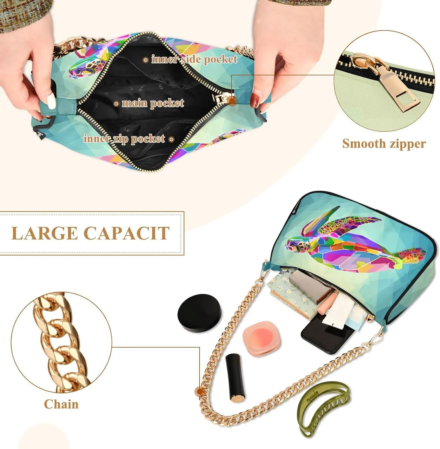 Women Shoulder Bag Crossbody Tote Handbag Chain Bag for Ladies
