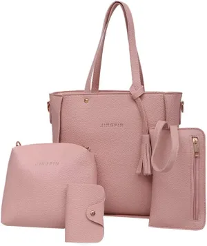 Women Shoulder Handbag Four Bags Crossbody Bags Tote Pieces Shoulder Four Women Handbag Set Bag Wallet Bag
