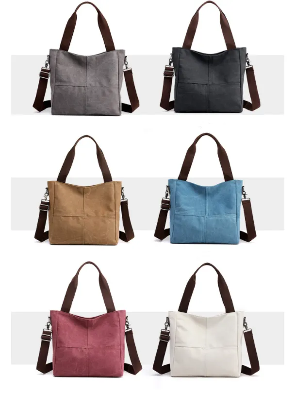 Women’s Canvas Crossbody Bag with Adjustable Shoulder Strap