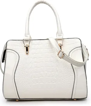 Women's Crocodile Pattern Handbag and Purse PU Leather Classic Satchel Crossbody Outdoor Work Top Handle Shoulder Bagbag1852OWOISS