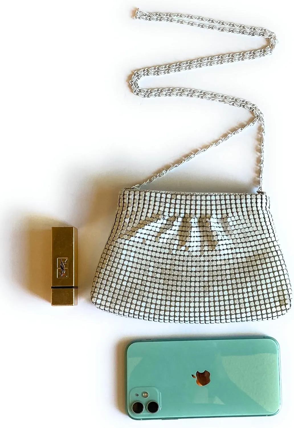 Women's Evening Clutches Metal Mesh Party Purse Bag(Mini,Purple)