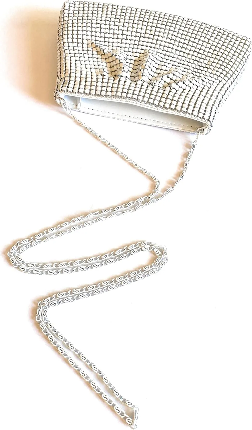 Women's Evening Clutches Metal Mesh Party Purse Bag(Mini,Purple)