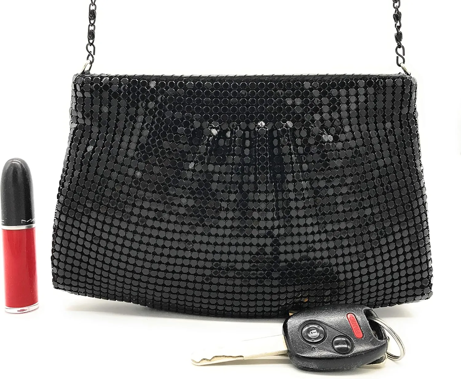 Women's Evening Clutches Metal Mesh Party Purse Bag(Mini,Purple)