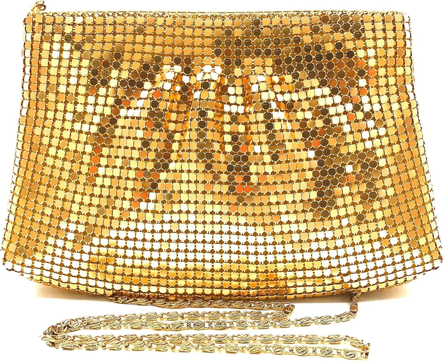 Women's Evening Clutches Metal Mesh Party Purse Bag(Mini,Purple)
