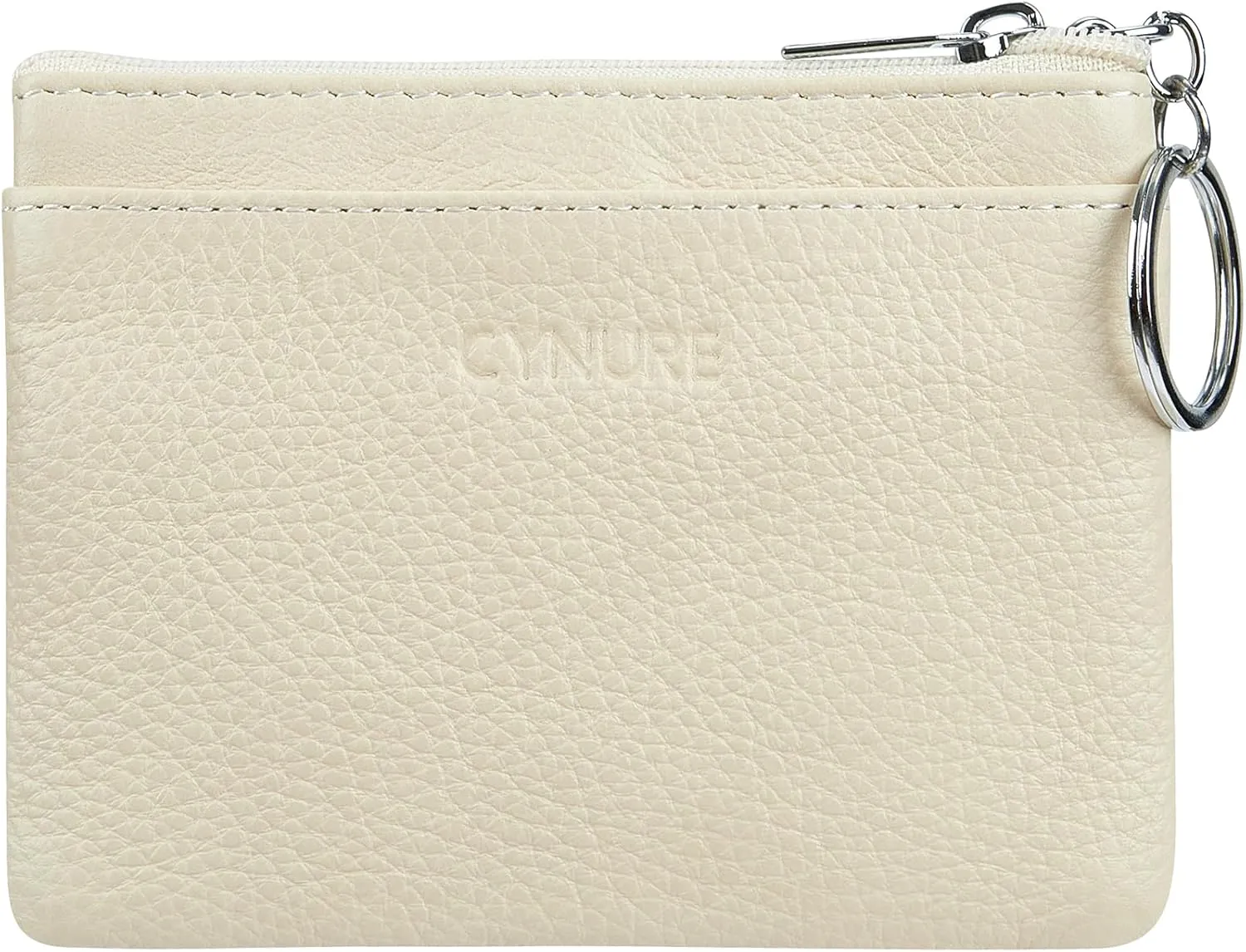 Women's Genuine Leather Coin Purse Mini Pouch Change Wallet with Keychain