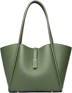 Womens Large Tote Bag Minimalist Vegan Leather Shoulder Purse Work Handbags Satchels 2pcs for Travel Office