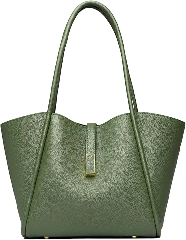Womens Large Tote Bag Minimalist Vegan Leather Shoulder Purse Work Handbags Satchels 2pcs for Travel Office