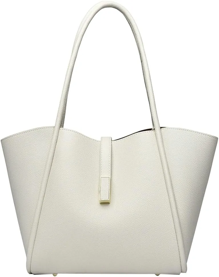 Womens Large Tote Bag Minimalist Vegan Leather Shoulder Purse Work Handbags Satchels 2pcs for Travel Office