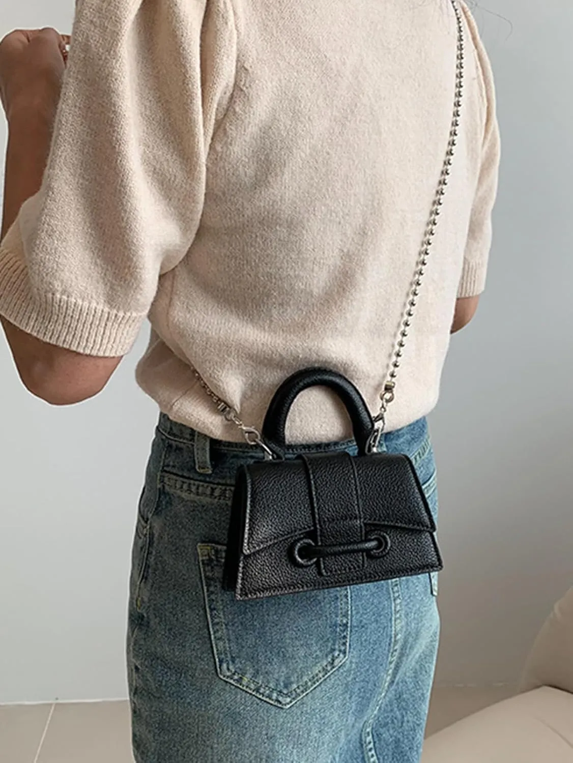 Women's Mini Clutch Handbags Crossbody Saddle Retro Shoulder Bags With Chain