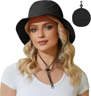 Womens Packable Bucket Hat, Waterproof Outdoor Fishing Hat for Women, Lightweight UV Protection Sun Hat for Women