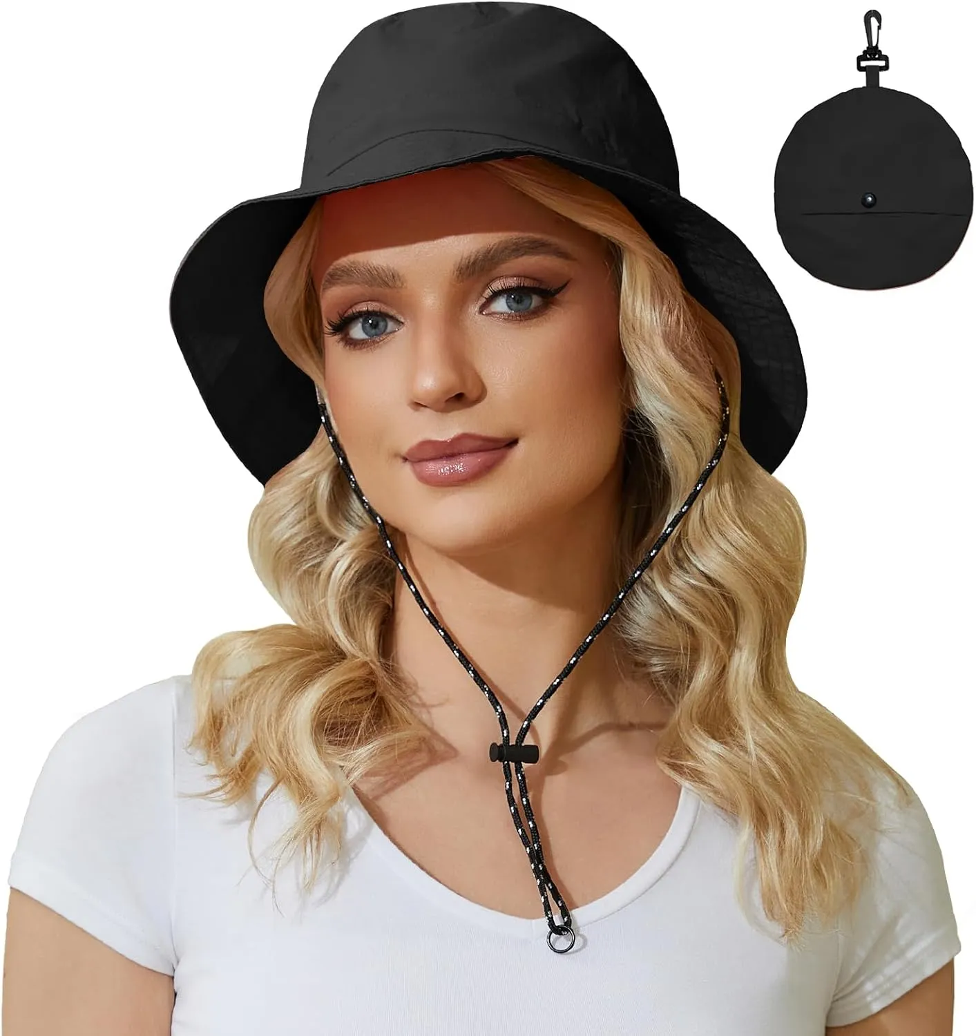 Womens Packable Bucket Hat, Waterproof Outdoor Fishing Hat for Women, Lightweight UV Protection Sun Hat for Women