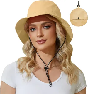 Womens Packable Bucket Hat, Waterproof Outdoor Fishing Hat for Women, Lightweight UV Protection Sun Hat for Women