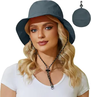 Womens Packable Bucket Hat, Waterproof Outdoor Fishing Hat for Women, Lightweight UV Protection Sun Hat for Women