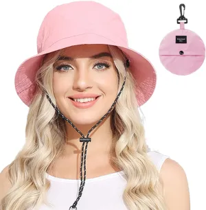 Womens Packable Waterproof Bucket Hat Men UV Protection Sun Hat