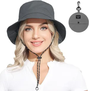 Womens Packable Waterproof Bucket Hat Men UV Protection Sun Hat