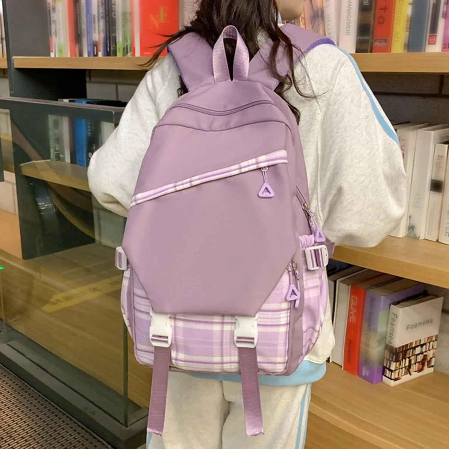 Women's Travel Cloth Lightweight Fashion Backpack Cute Bookbags for College School Travel Mini Purses for Women(Purple)