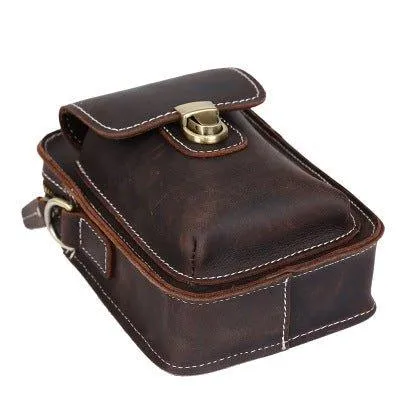 Woosir Retro Mens Waist Bag Genuine Leather