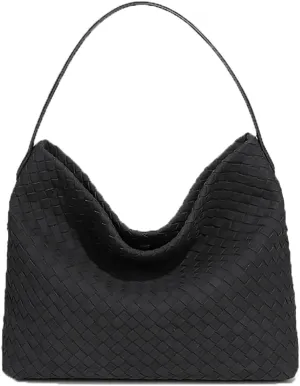 Woven Bags Women Slouchy Woven Suede Tote Bag Trendy Suede Hobo Purse Vintage Satchels Handbag for Work Travel