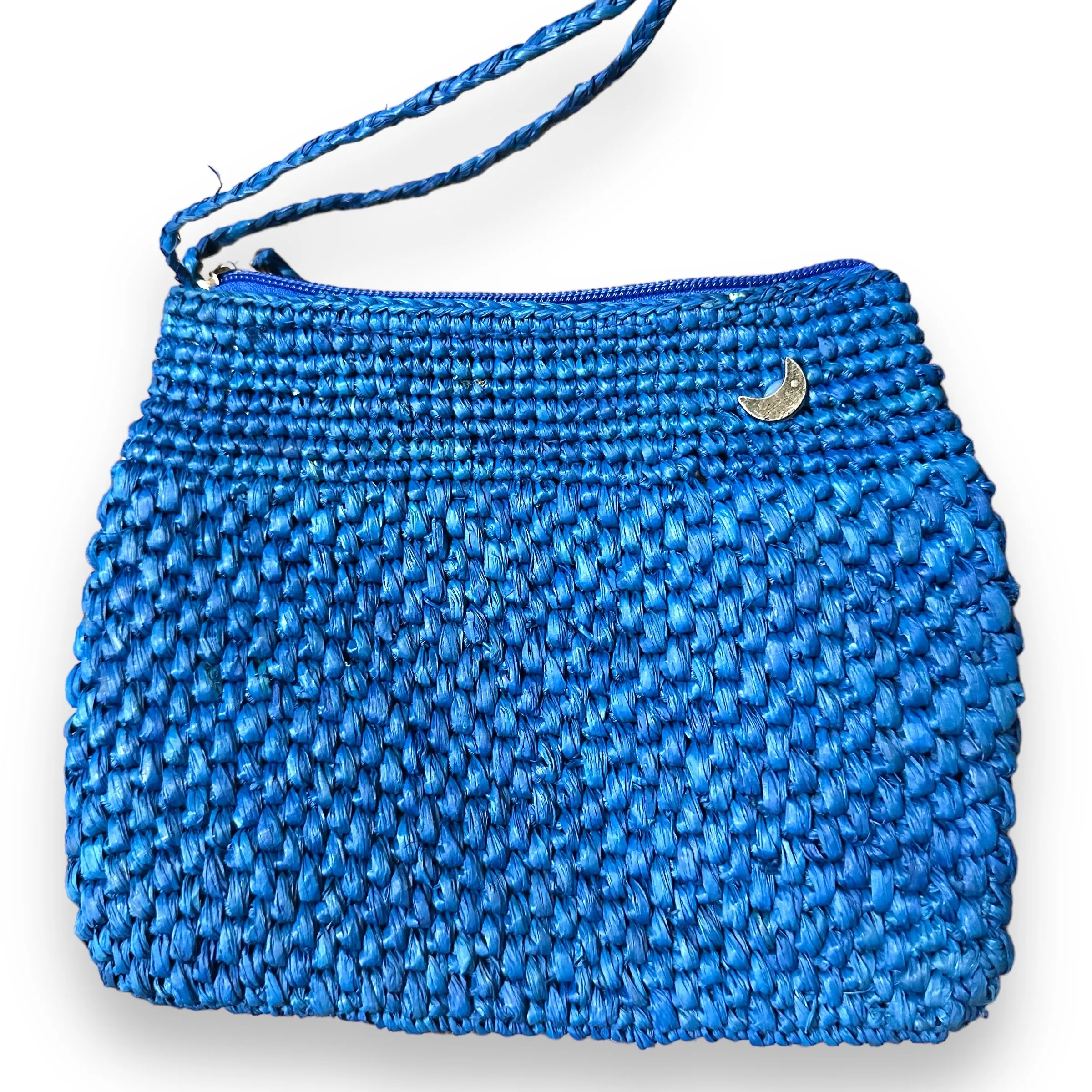 Woven Raffia Clutch with Wrist Strap