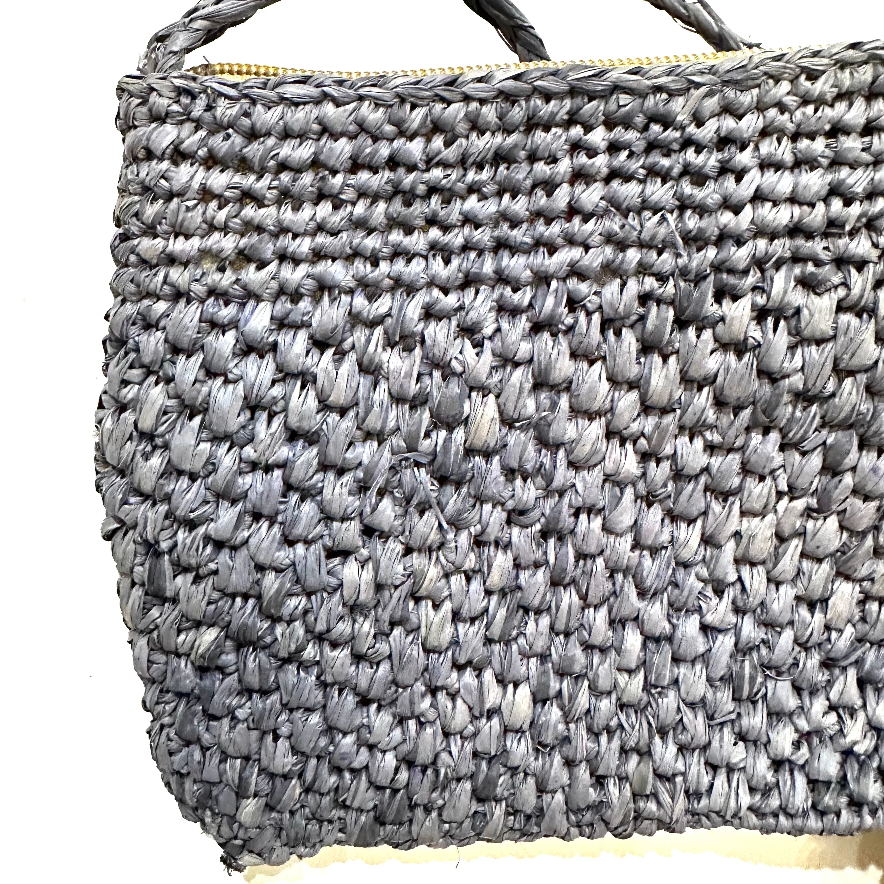 Woven Raffia Clutch with Wrist Strap