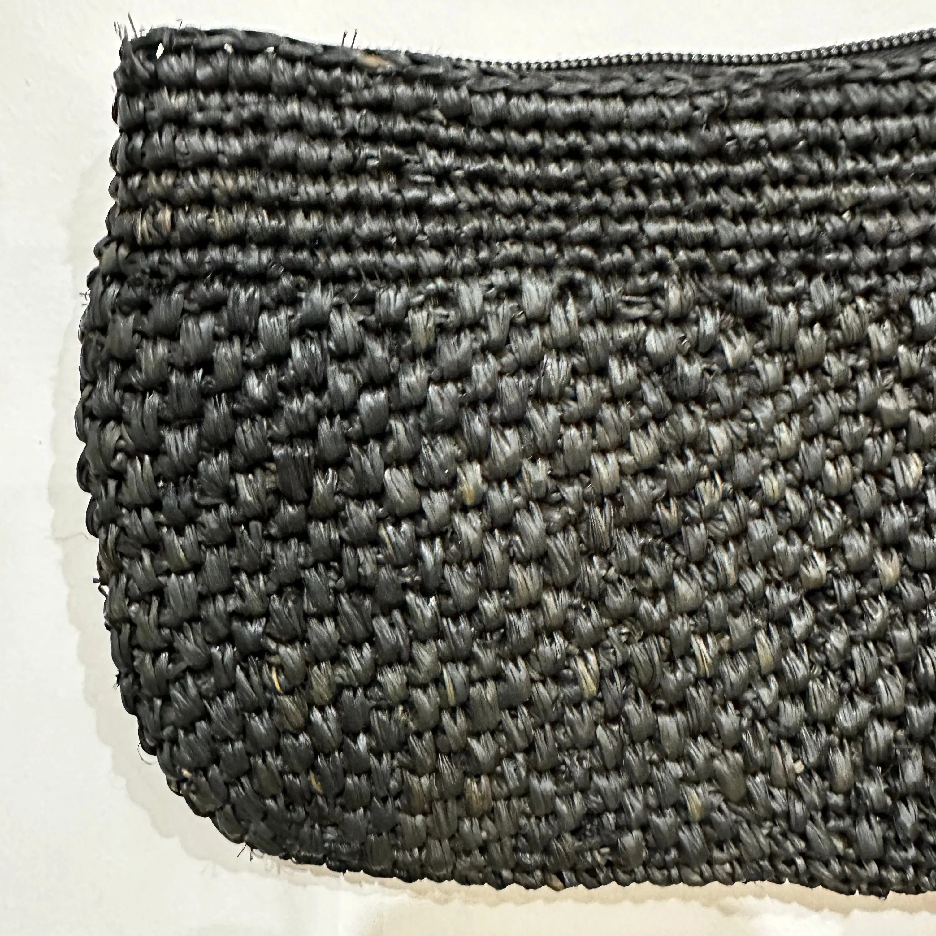 Woven Raffia Clutch with Wrist Strap