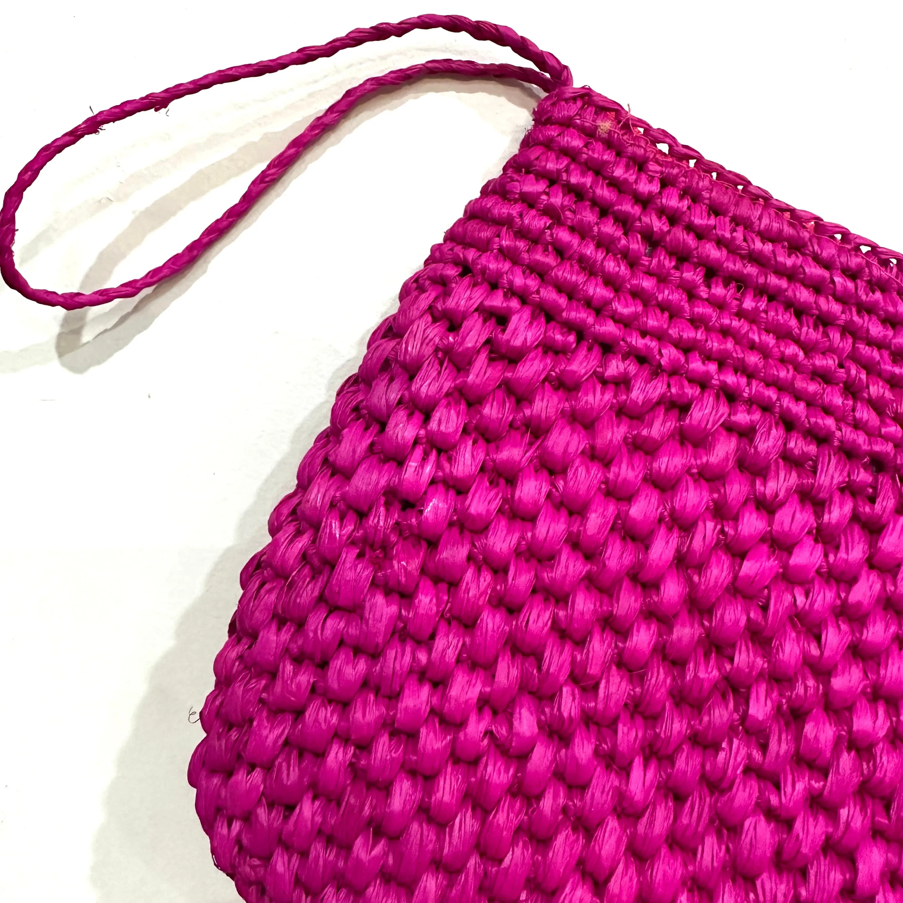 Woven Raffia Clutch with Wrist Strap