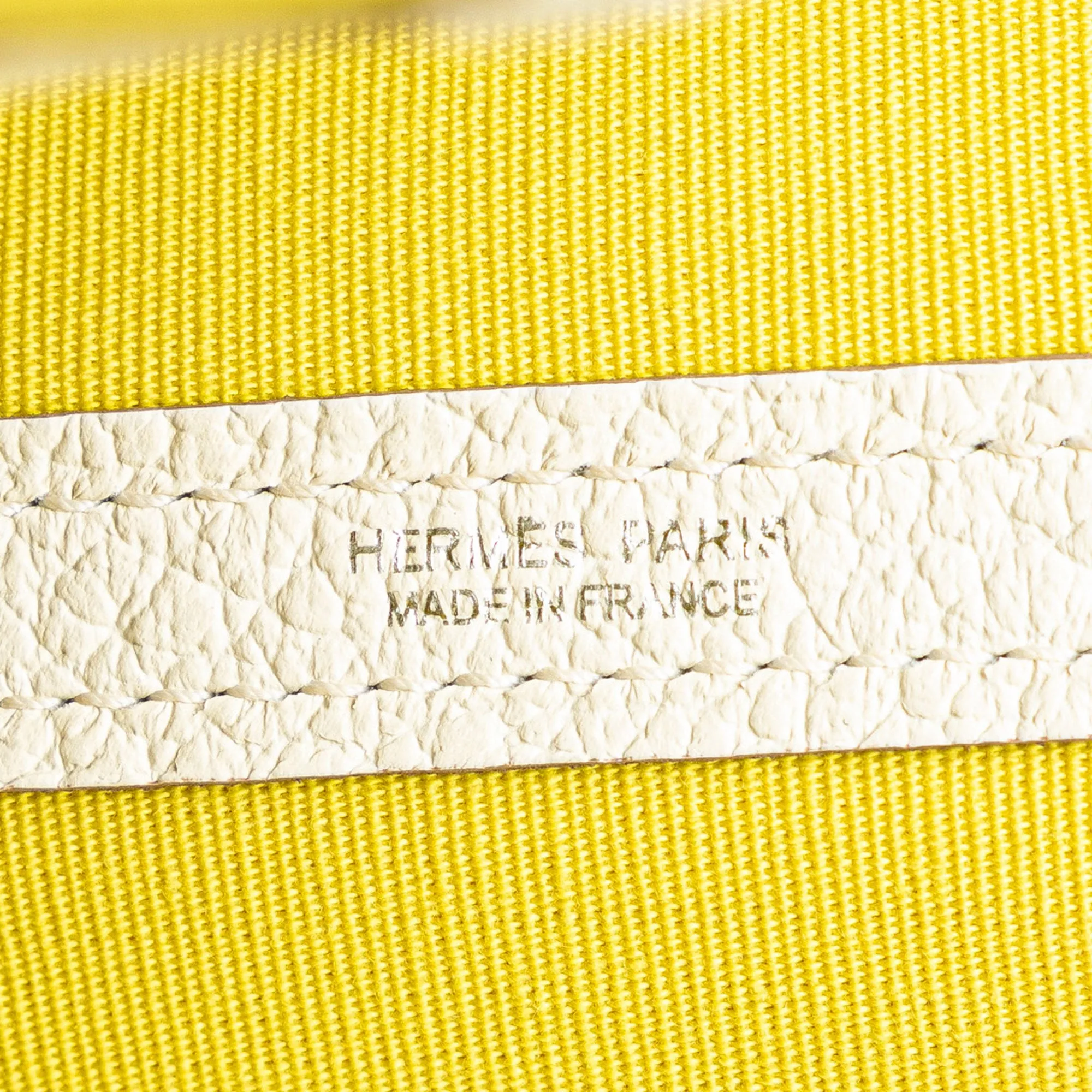 Yellow Hermès Military Toile and Negonda Garden File 28 Satchel