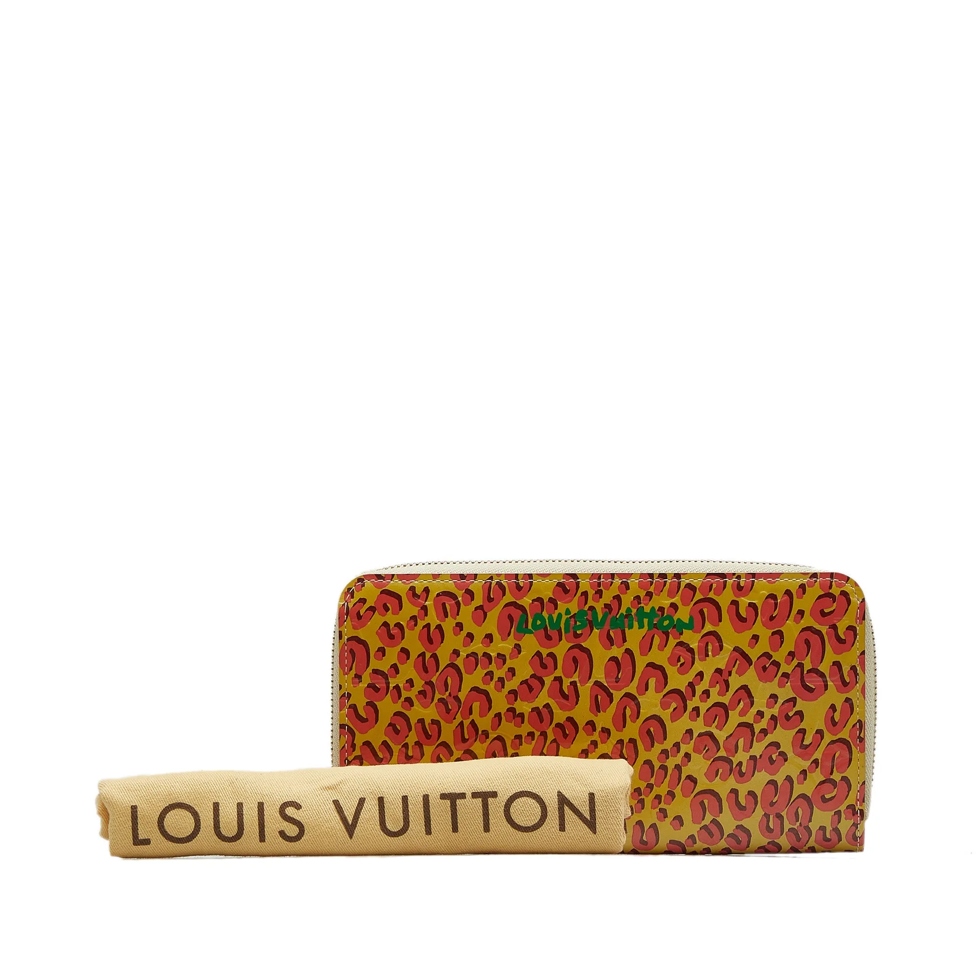 Yellow Louis Vuitton X Stephen Sprouse Vernis Leopard Zippy Long Wallets