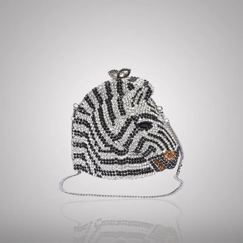 Zebra Swarovski Clutch | C905