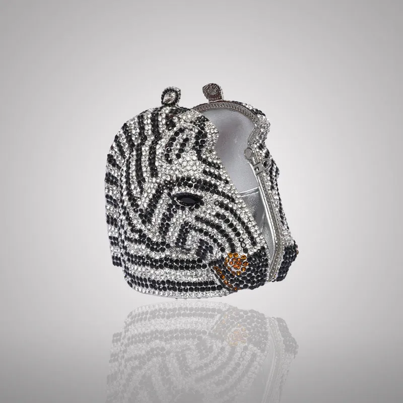 Zebra Swarovski Clutch | C905