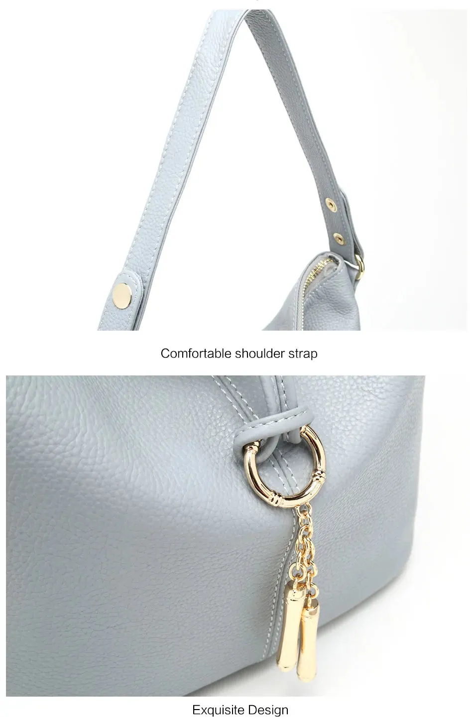 ZENCY Hobo Style Leather Handbag