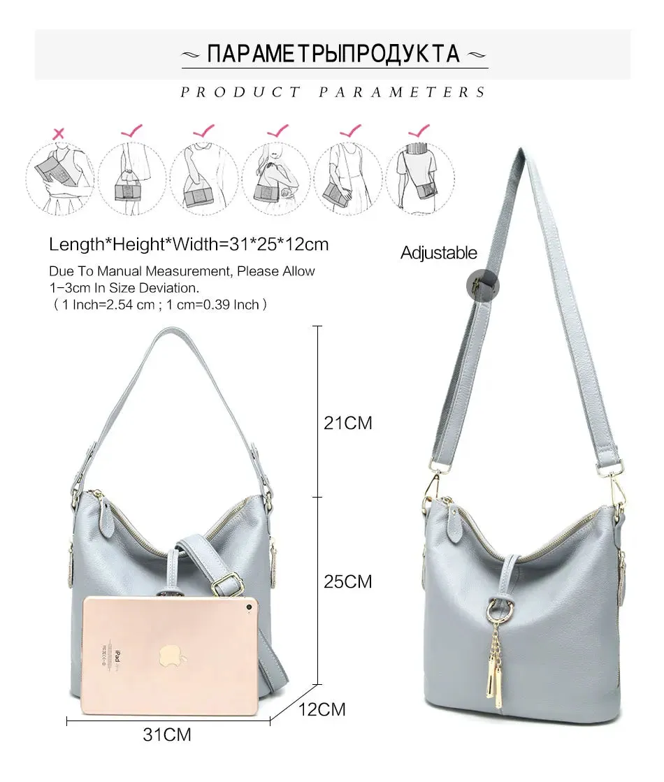ZENCY Hobo Style Leather Handbag