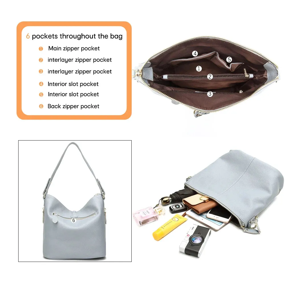 ZENCY Hobo Style Leather Handbag
