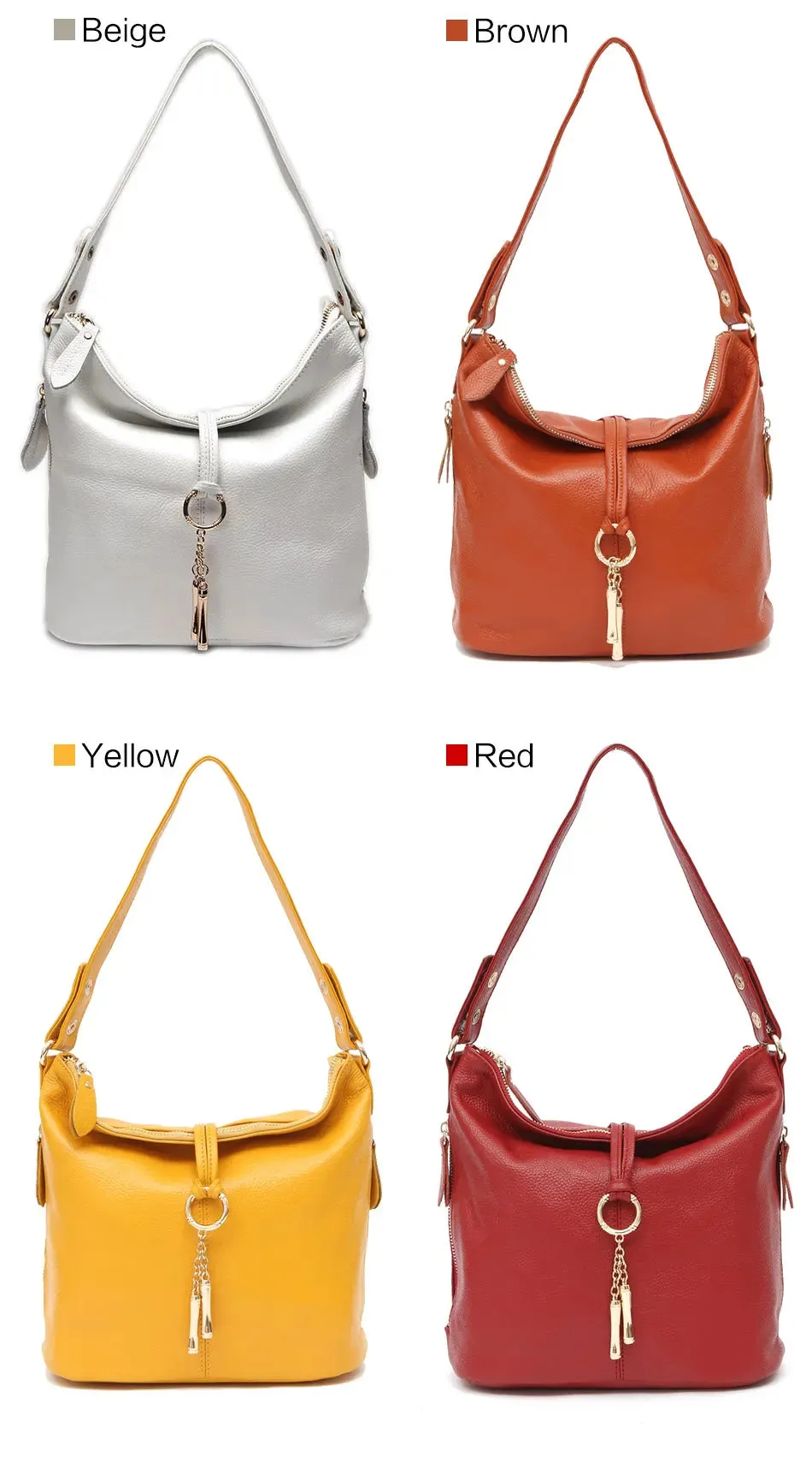 ZENCY Hobo Style Leather Handbag